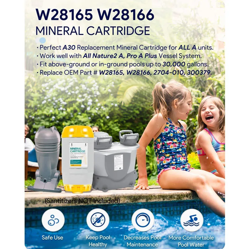 W28165 Replacement for Nature2 A30 Mineral W28166 for All A, Pro A Plus Vessel System AboveGround Ingroud Pool