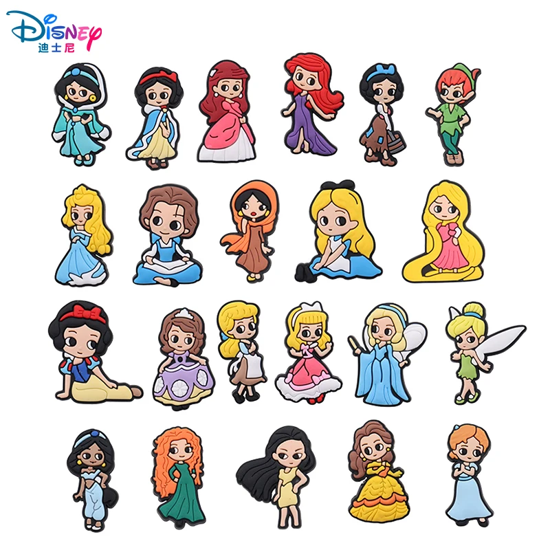 

Набор декоративных шармов Disney (9-100 шт.): Алиса, Эльза, Белоснежка, Принцессы. Оптовая продажа, ПВХ, съемные, водонепроницаемые, для подарков.