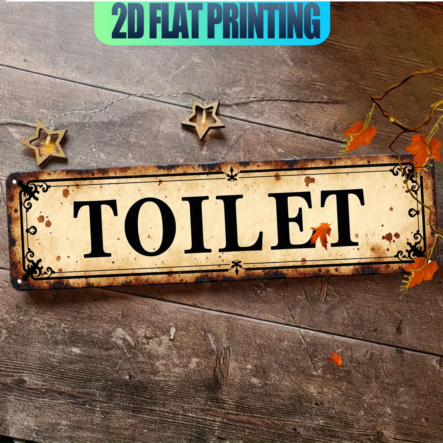 لافتة فنية جدارية مسطحة ثنائية - مراجعة Home Bathroom Sign وسعره