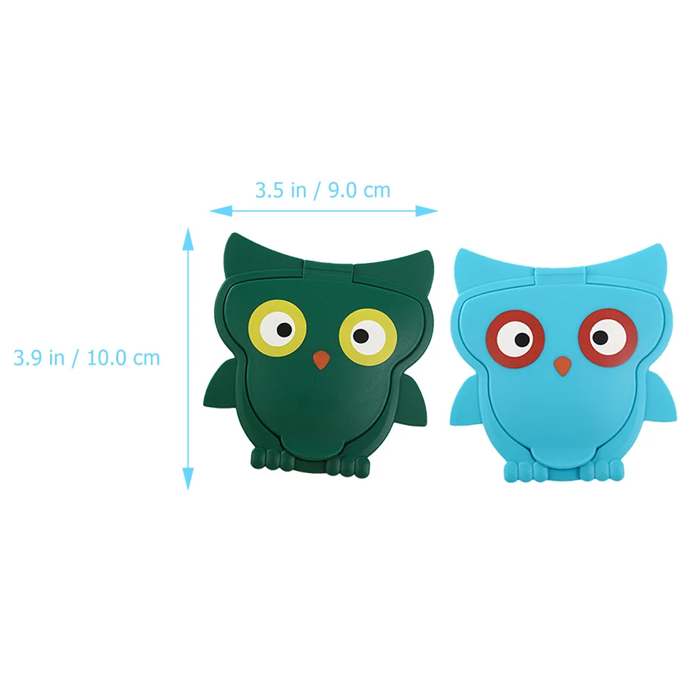 2 pçs capa de tecido molhado adorável coruja dos desenhos animados mini tamanho material pp fácil abrir perto durável limpar tampa protetora
