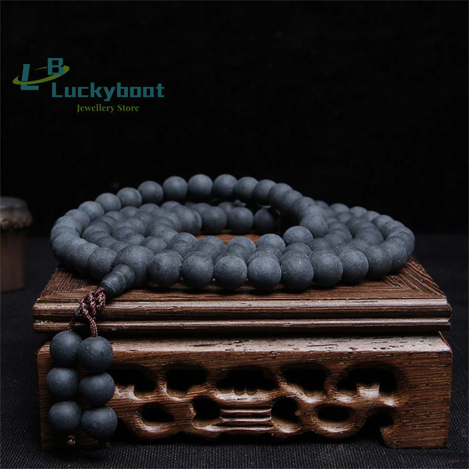 Natural Medicine Puyao Bai 108 Buddha Beads Bracelet Amber Honey Wax Medicine Fragrance Black Bracelet for Men and Women