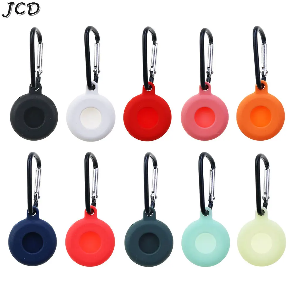 JCD For Airtags Tracking Device Cover Anti Loss Dog Tracker Locator Liquid Silicone Portable Keychain for Apple Air Tag Case