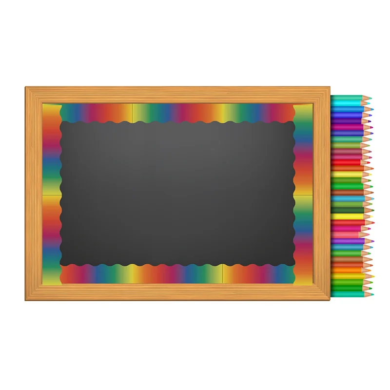 Y43A-3X Rainbow Bulletin Board Stickers Colorful Straight Bulletin Border Trim Border Trim For Classroom Chalkboard