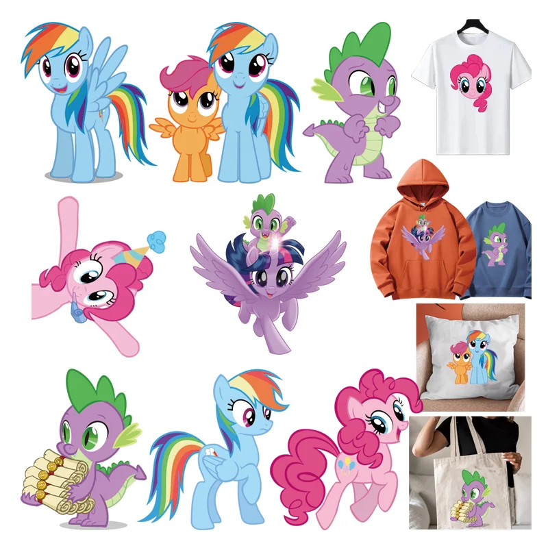 Parches termoadhesivos de dibujos animados de My Little Pony Rainbow Dash, pegatinas de vinilo, decoración DIY, impresión infantil para ropa