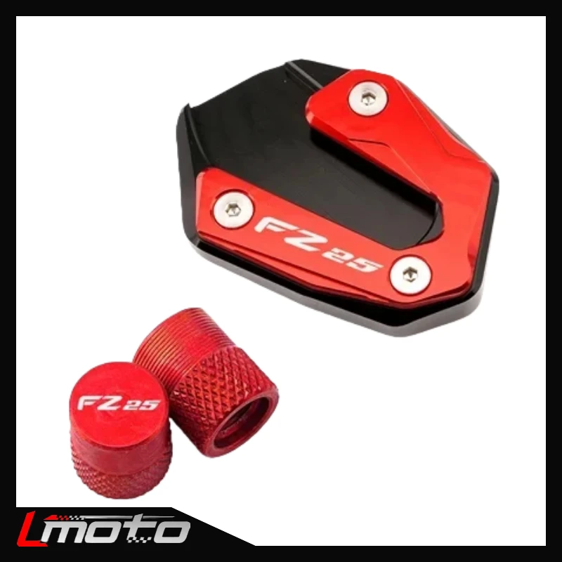 

For FZ 25 FZ-25 FZ25 FAZER 2017-2024+ Accessories Motorcycle Kickstand Foot Side Stand Enlarger Pad & Tire Valve Cap