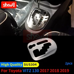 Stainless Steel Shift Gear Panel Trim Cover Interior For Toyota VITZ 130S 2017 2018 2019 Right Hand Driving Model Car Styling