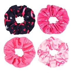 Pink ribbon breast cancer prevention and treatment pattern hair ties hair rope hair scrunchies