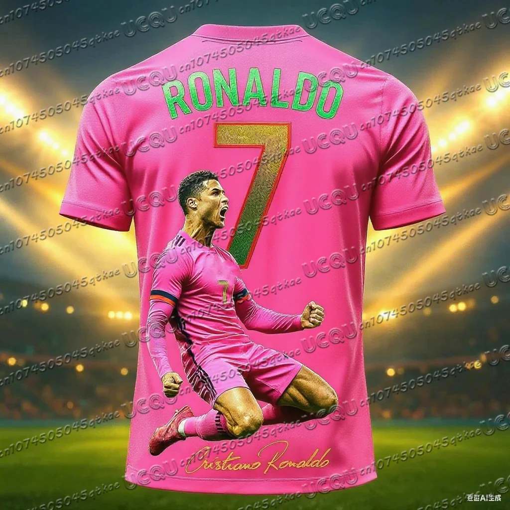 2026 New Arrival Special Edition Ronaldo 7 Football Jersey Oversize Sport Short Sleeve Training Uniform Soccer Jersey Kid Tshirt image 5