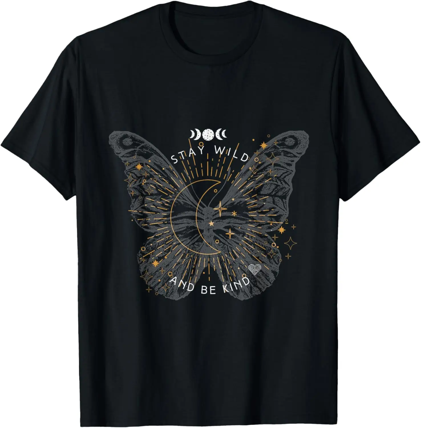 Camiseta BoHo Butterfly Moon Phase Be Kind Moonchild Cottagecore chique