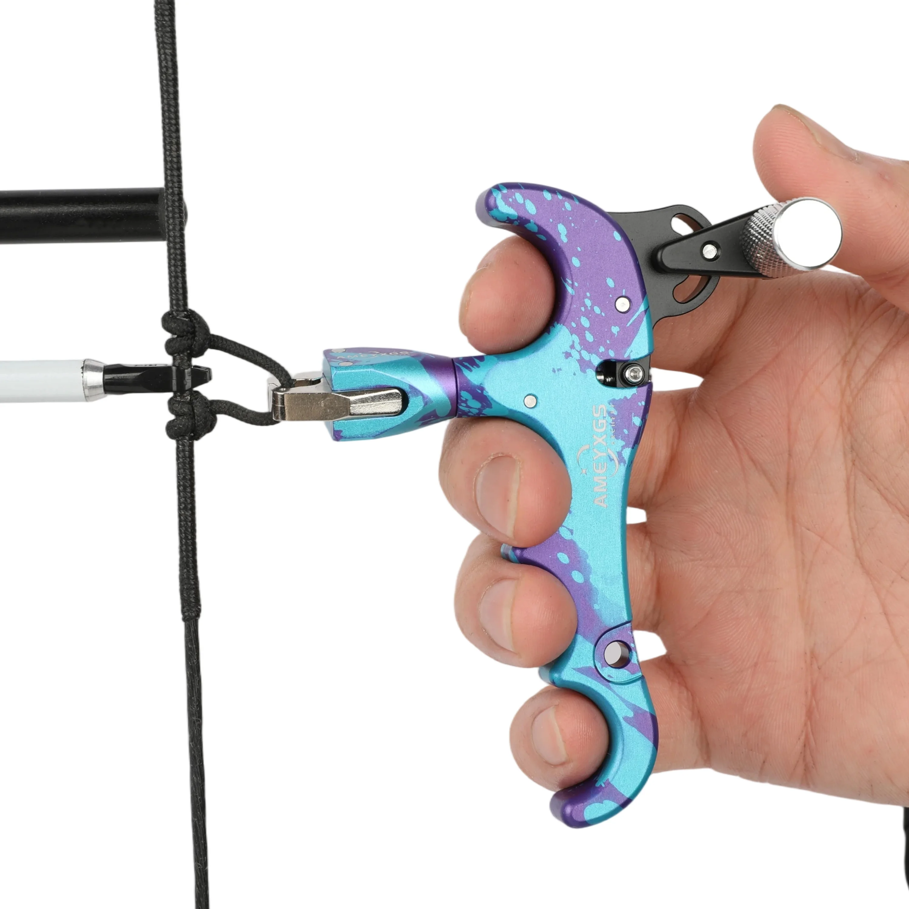 

Archery Compound Bow 4-Finger Release Aid-360° Rotatable Caliper Release, Professional Gear for Bow Hunting and Target Shooting
