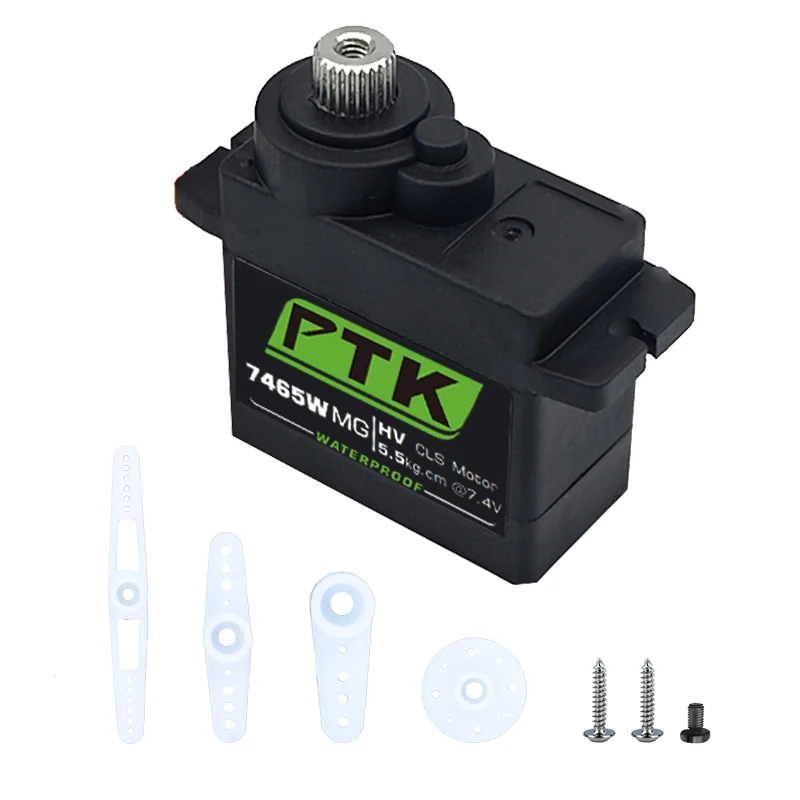 PTK 7465W MG servo étanche engrenage métallique 9g micro servo 5mm 180 °   modèle d'avion robot servo numérique à voilure fixe