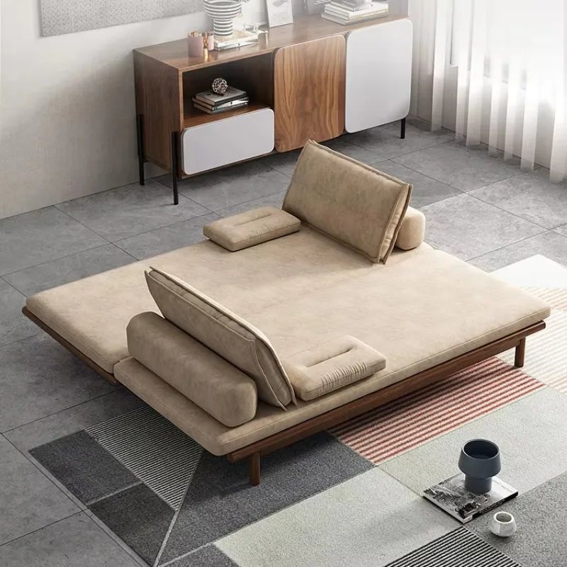 Nordic sofa bed folding dual-purpose sitting and sleeping telescopic living room small apartment single double 1.8 meters