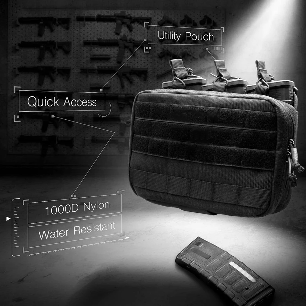 Triple Magazine Pouch Molle Admin Bag EDC Medical Bag Organizer 5.56 .223 Mag Pouch Hunting Rifle Magazine Bag Pistol Mag Holder view 5