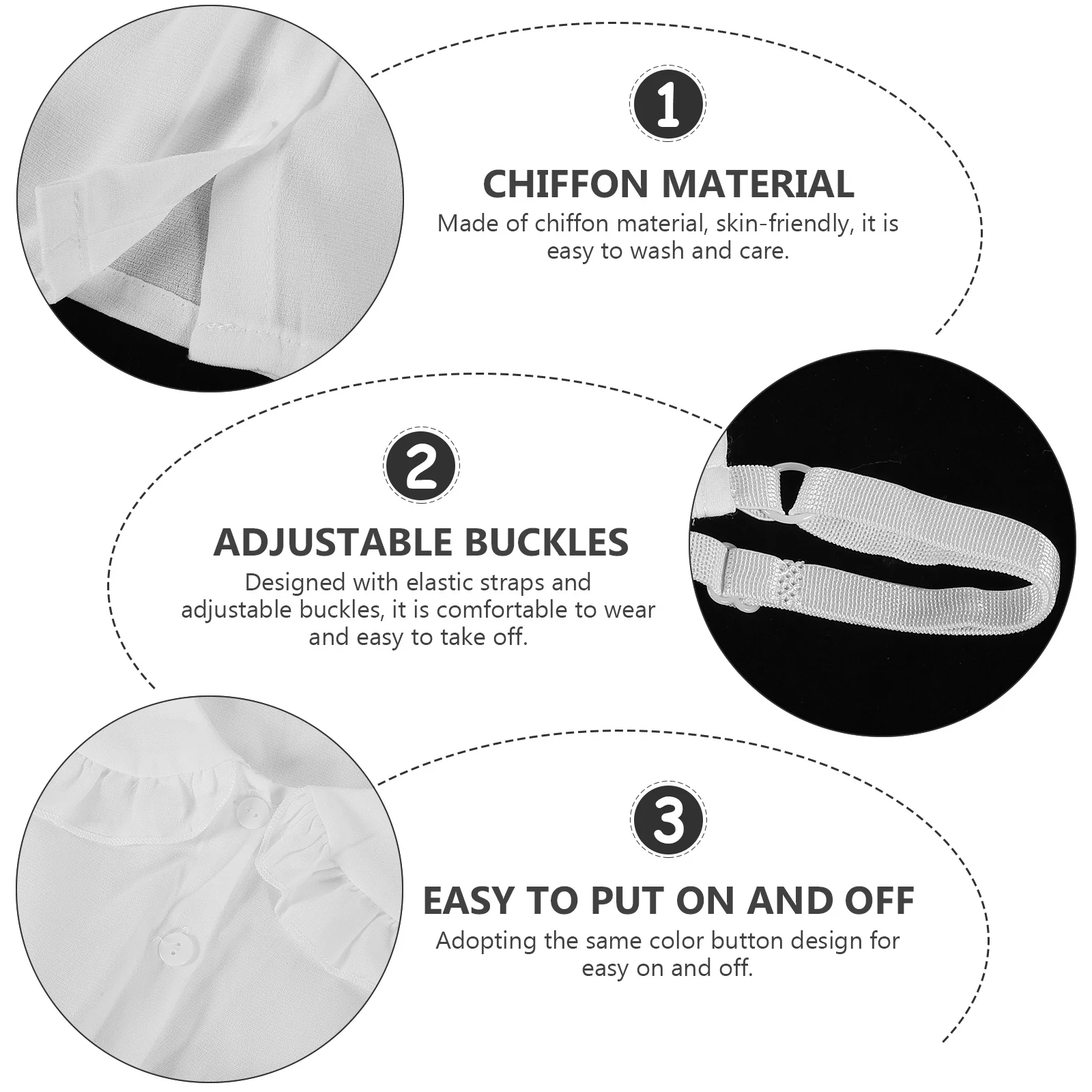 

1Pcs Stylish Shirt Collar Sweet Chiffon False Collar for Lady Girl All-Match Clothing Accessory Clothes Accessory