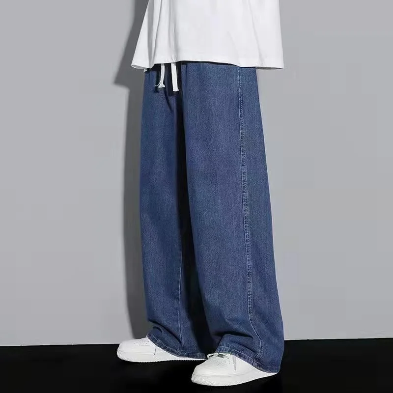 2024 Men's Jeans Korean Version Student Casual Pants High Street Straight Loose Wide Leg Jeans Black Grey Blue Baggy Jeans - Image 6