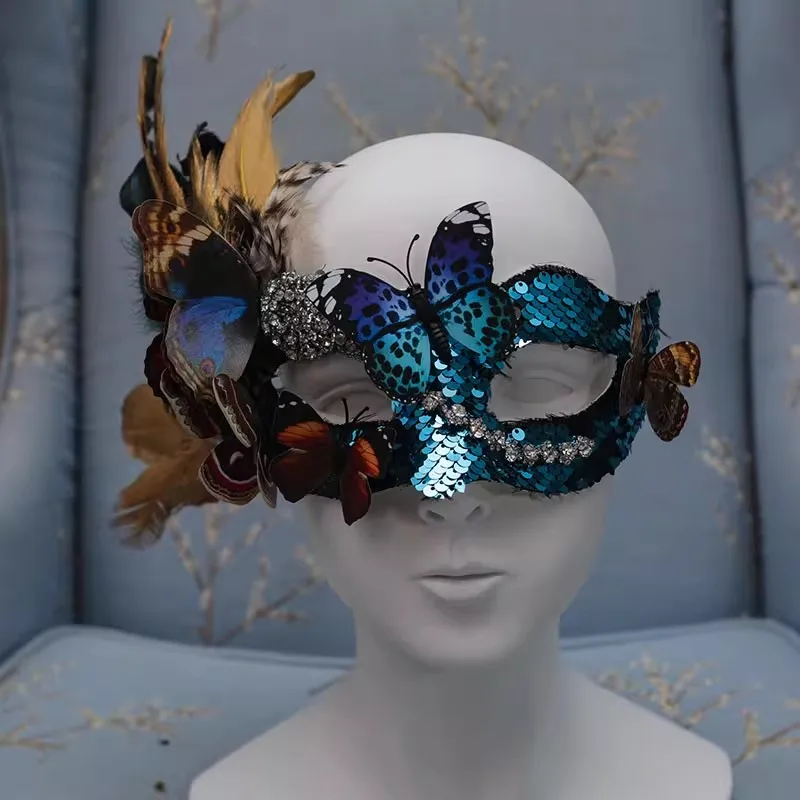 European And American Exaggerated Venetian Flower Feather Mask