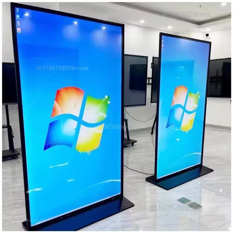 Hushida 43 49 55 75 85 Inch 2K 4K Full HD Wifi Media Lcd Advertising M Onitor Touch Screen Floor Standing Digital Signage