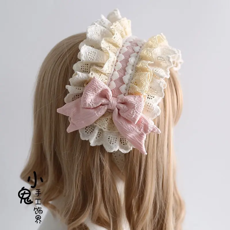 Coalfell Sweet Lace Lolita Bow Hair Clip, Cute Lolita Ballet Style Hair with Bow Hair Accessories