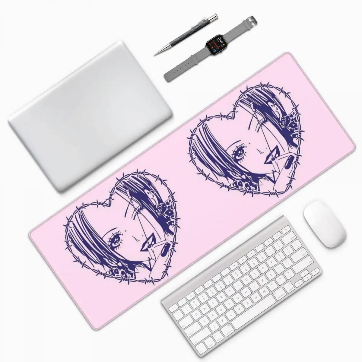 Nana Osaki Barbed Wire Heart Spread Large Mouse Pad Computer Keyboard Mouse Mat Gaming PC Laptop Desk Mat Office Table Mats