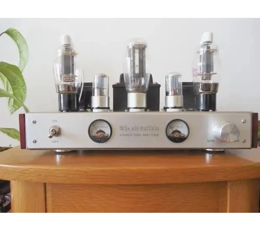 Old Buffalo FU7 (807) Tube Amplifier HIFI Class A AMP Handmade FU7 Amp With Double VU DB Meter Audio Level Meter