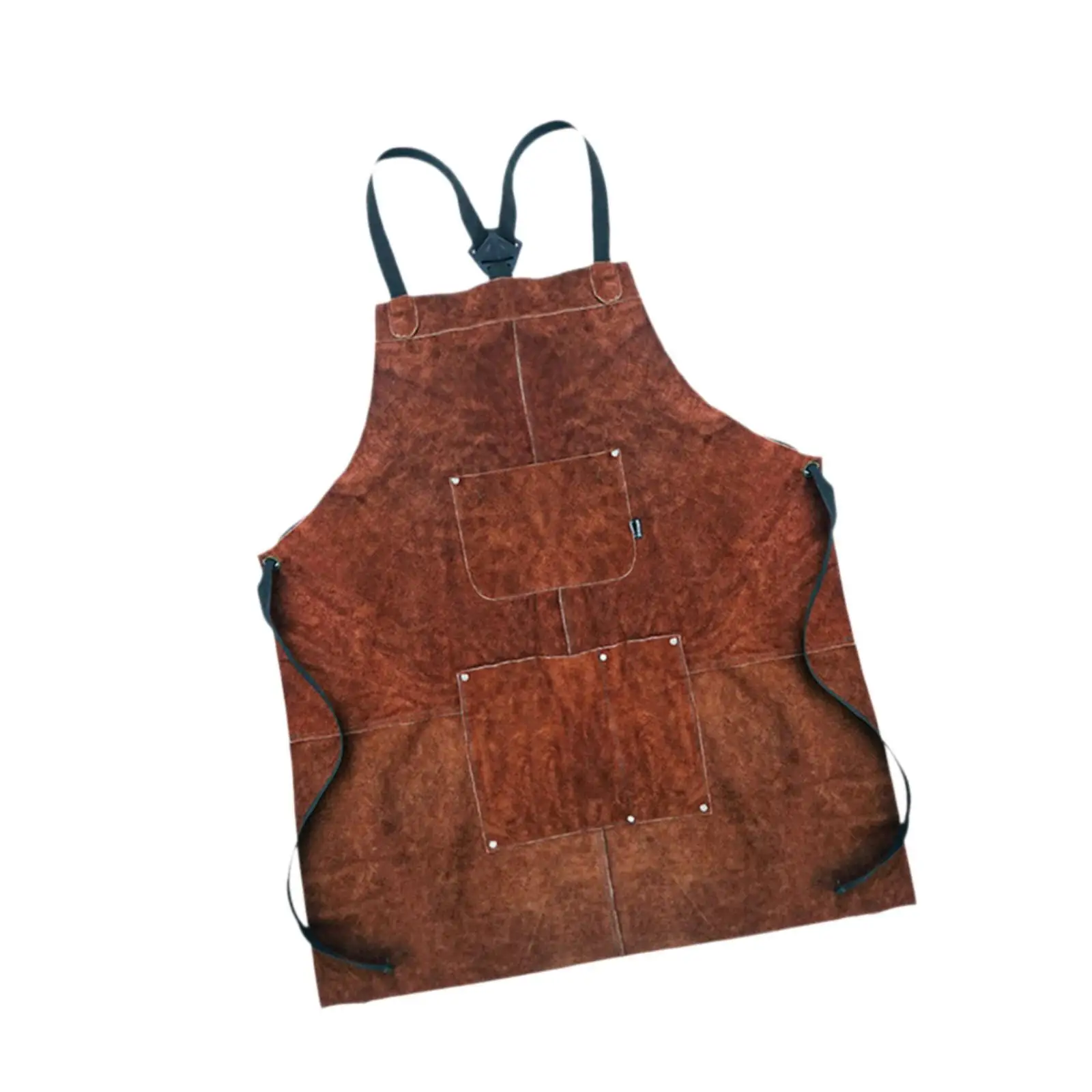 

PU Leather Apron Protective Adjustable Oil Proof Workshop Garage Apron for Carpenters Kitchen Welders Dishwashing Gardeners