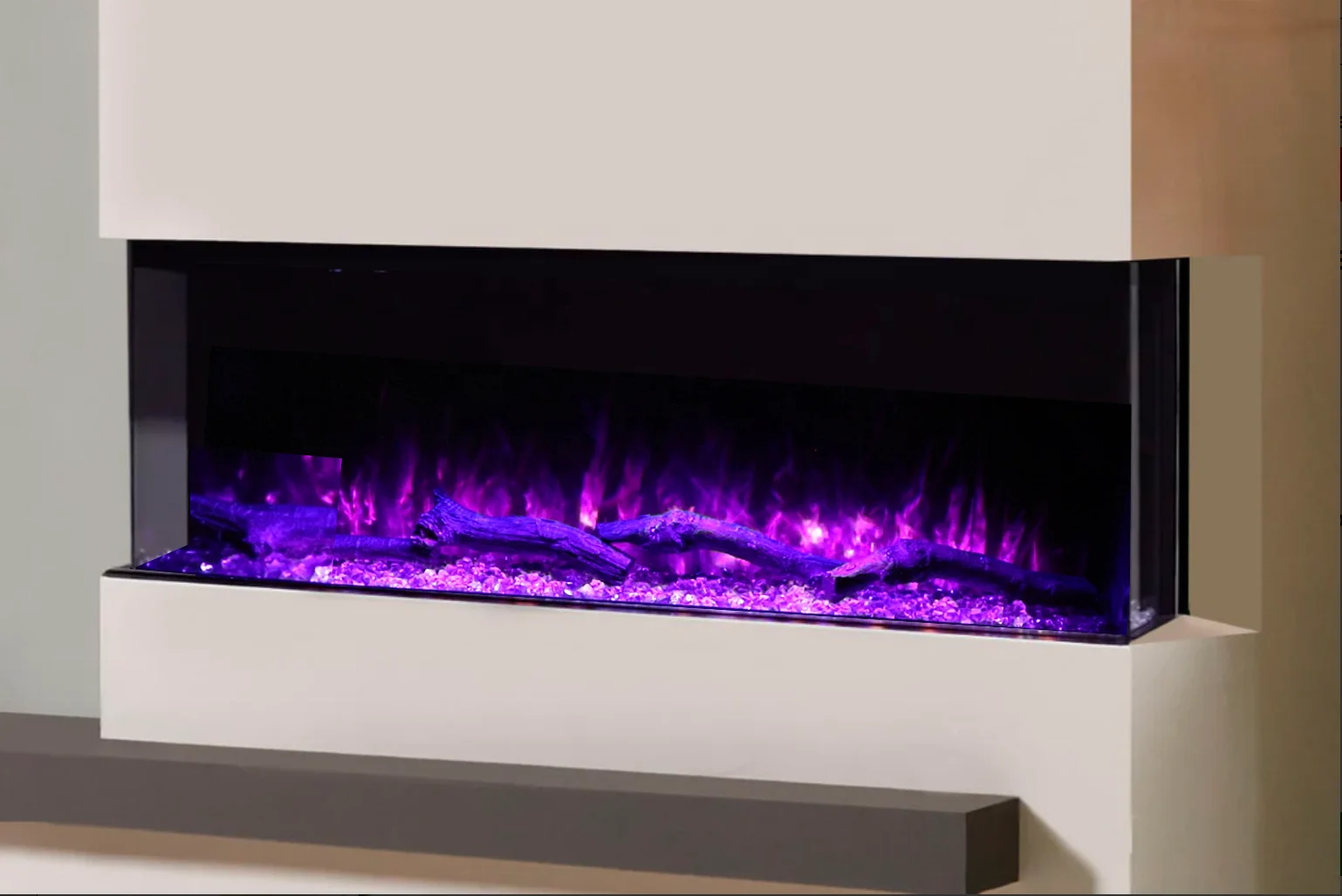 30/40/50/60/70/80/90 Inch Modern High-end Electric Fireplaces RGB 8 Colors 3 Sided View Flames Living Room Decorating Fireplace