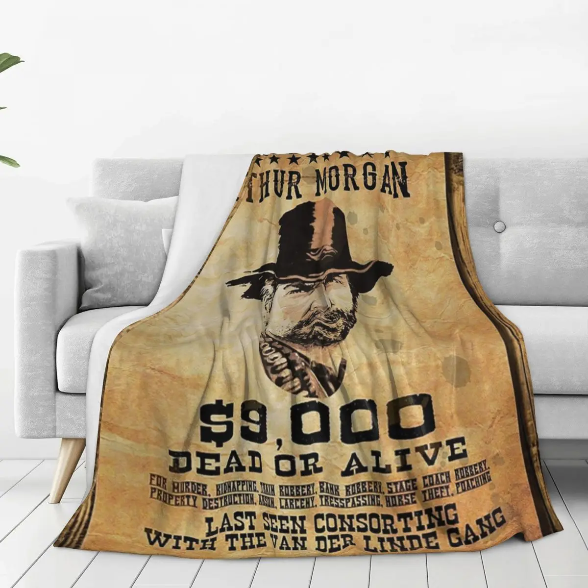 Arthur Morgan Wanted Dead Or Alive Blanket Flannel Throw Blankets Sofa Throw Blanket For Couch Bedding Outdoor Throws Bedspread