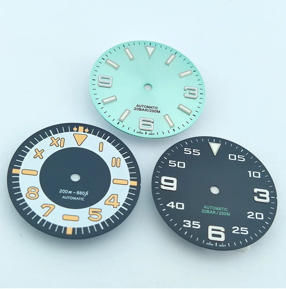 28.5mm dial nh35 dial nh36 dial relógio de alta qualidade dial c3 luminoso adequado para nh35/nh36 movimento relógio acessório logotipo personalizado
