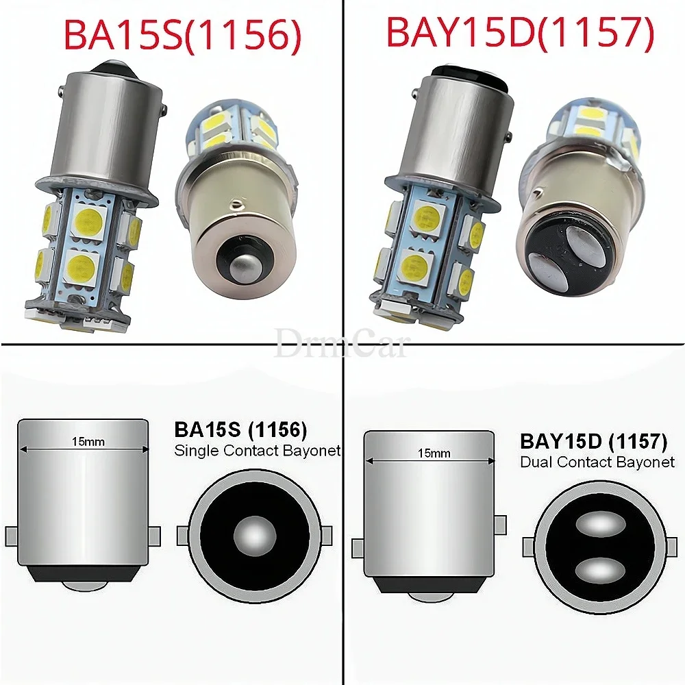 1 Chiếc 1156 BA15S 1157 BAY15D P21 5W BA15D Xe Dome Led Nhan Đỗ Xe Phanh Đuôi Đèn Tự Động biển Đảo Ngược Bóng Đèn 12V