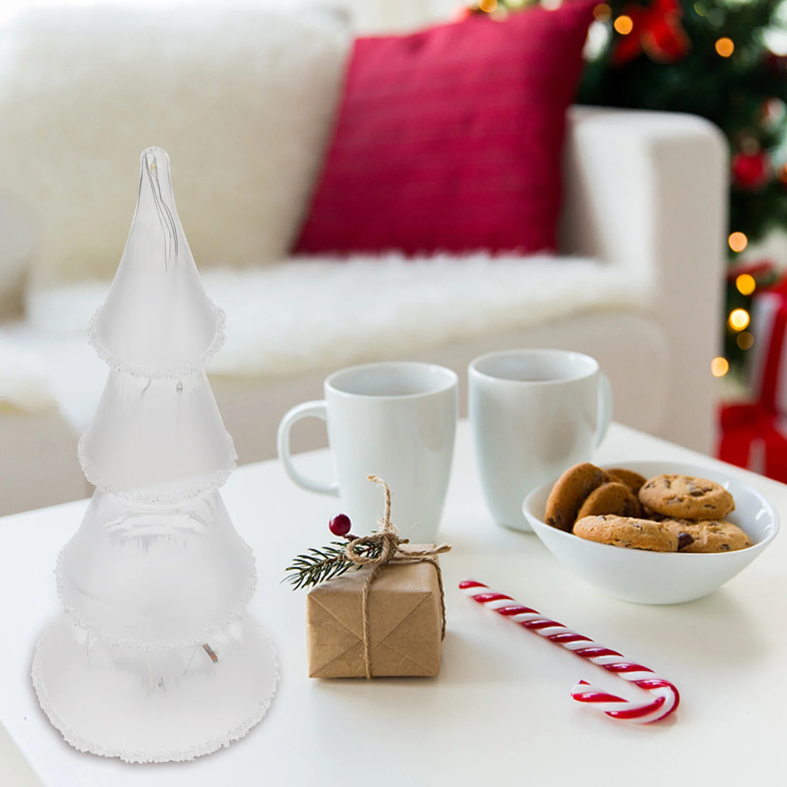 

1Pcs Glass Christmas Tree Night Light Durable Xmas Tabletop Decoration Party Gift Choice Home Ornament Christmas Tree Light