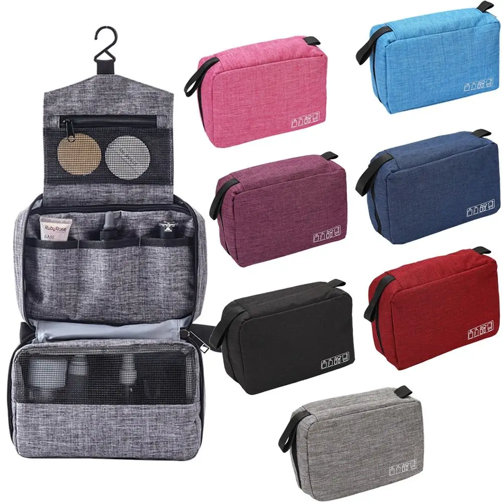 

Convenient Hanging Men's Toiletry Bag Water Resistant Portable Makeup Organizer Lightweight Sturdy Handle Shaving Kit Bag Women