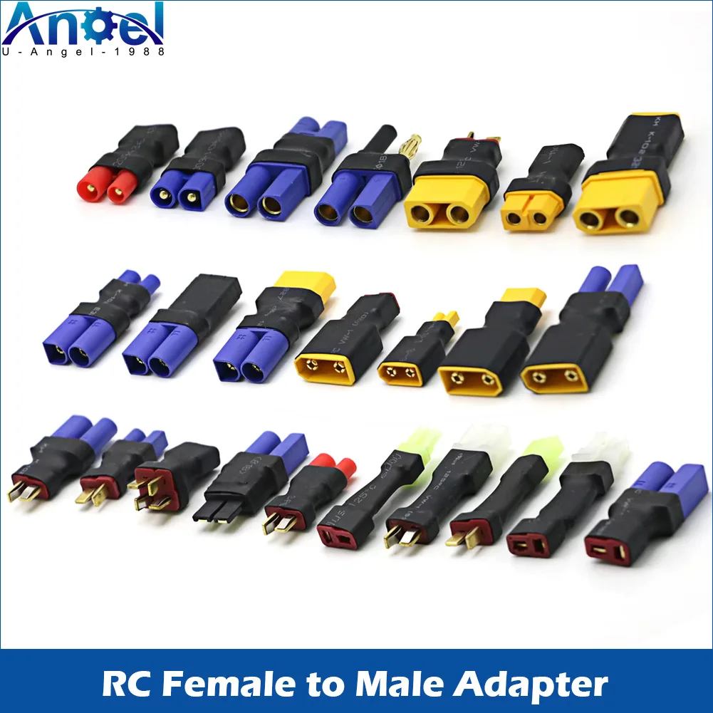 2er-Set Adapter XT30 XT60 XT90 Traxxas T-Stecker Deans EC5 EC3 Buchse auf Stecker HXT 4MM Steckverbinder RC Lipo Akku Steuerungsteile DIY
