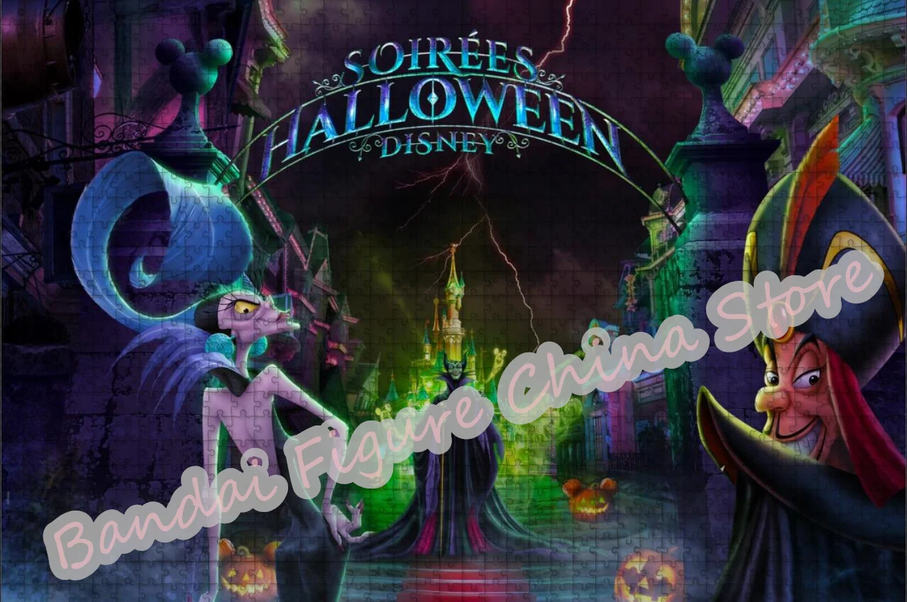 Disney Villain Collection Jigsaw Puzzle pour enfants, 300 pièces, 500/1000 pièces, jouets pour les fêtes d'Halloween, cadeaux