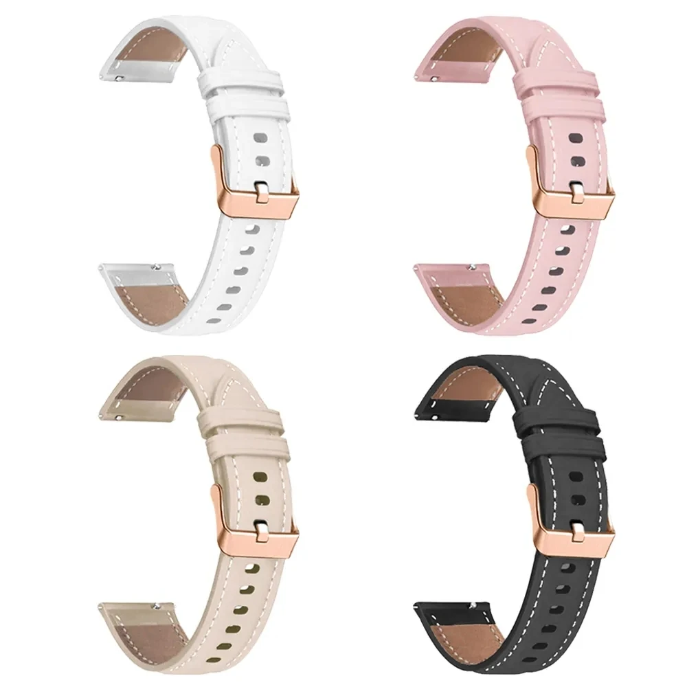 20mm Leather Strap Watchband For Xiaomi Amazfit GTS 3 2 4 Mini Bip 3 U Pro Smart Watch Bands Bracelet Replacement Wristband