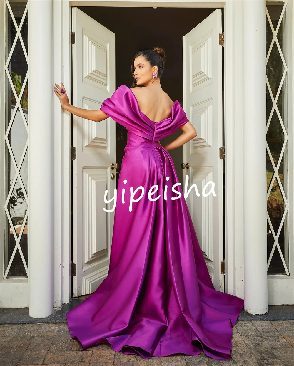 홈 커밍 드레스 Pleat a 라인 v 넥 롱 드레스 섹시한 이브닝 가운 여성을위한 절묘한 고품질 댄스 파티 가운 맞춤형