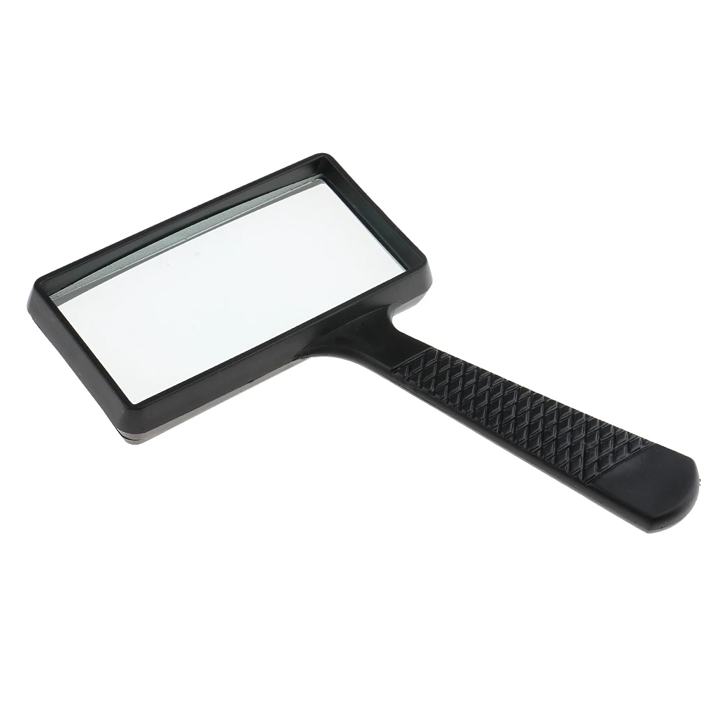 Rectangular Handheld Magnifying Glass 3X Magnification Large Viewing Area