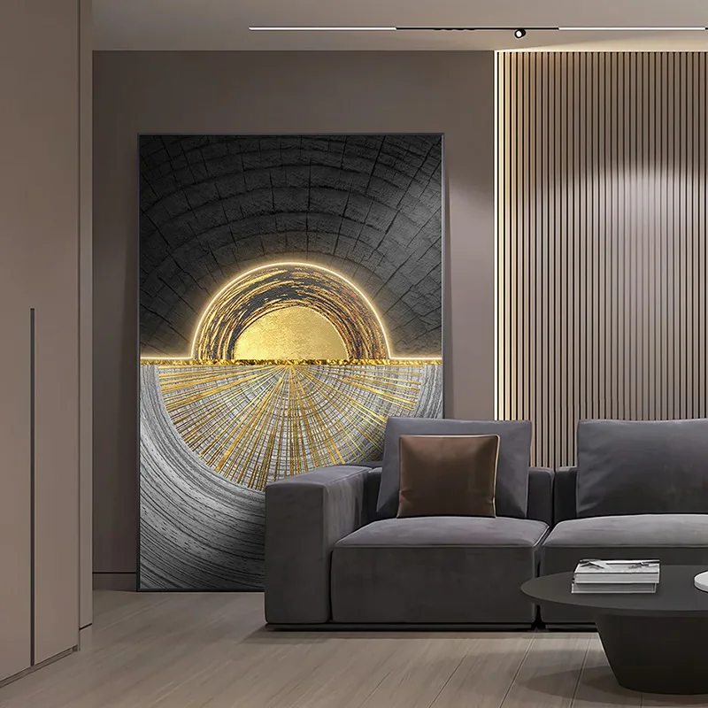 Luminous Decoration Painting Abstract Hanging Corridor Sofa Floor Lighting Painting  LED Wall Light Living Room  Kitchen Home