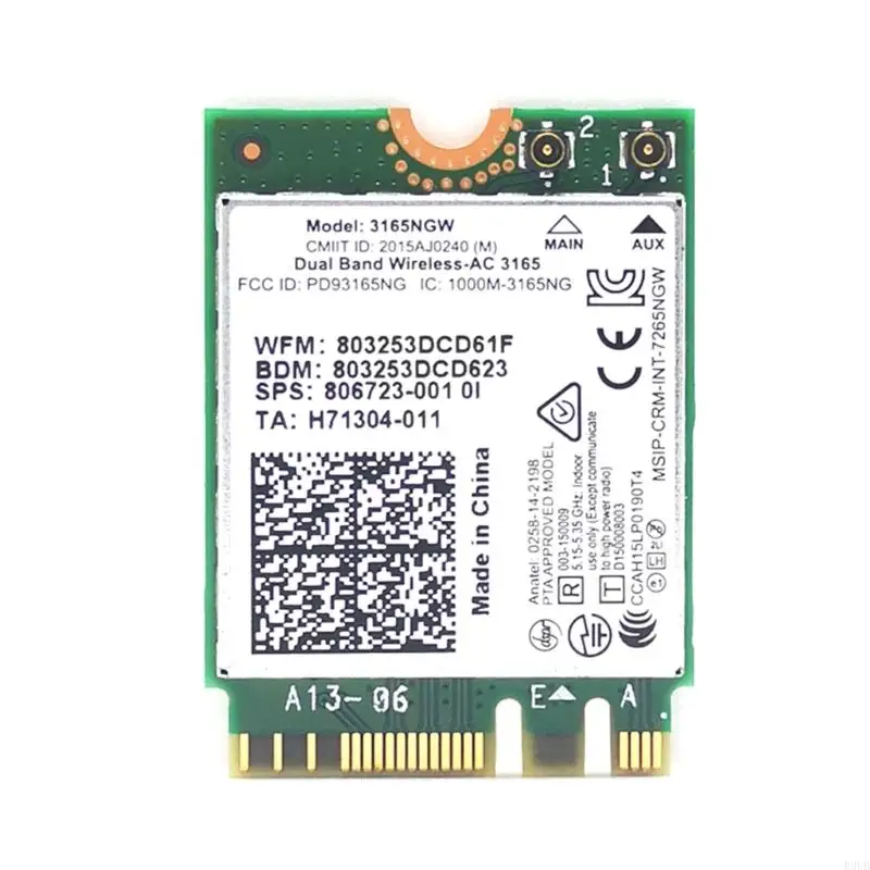 R9UB WirelessAC 3165NGW Wifi Card Bluetooth4.0 Card Dual-Band 2.4G/5Ghz 802.11ac WiFi Adapter 3165 For Laptop