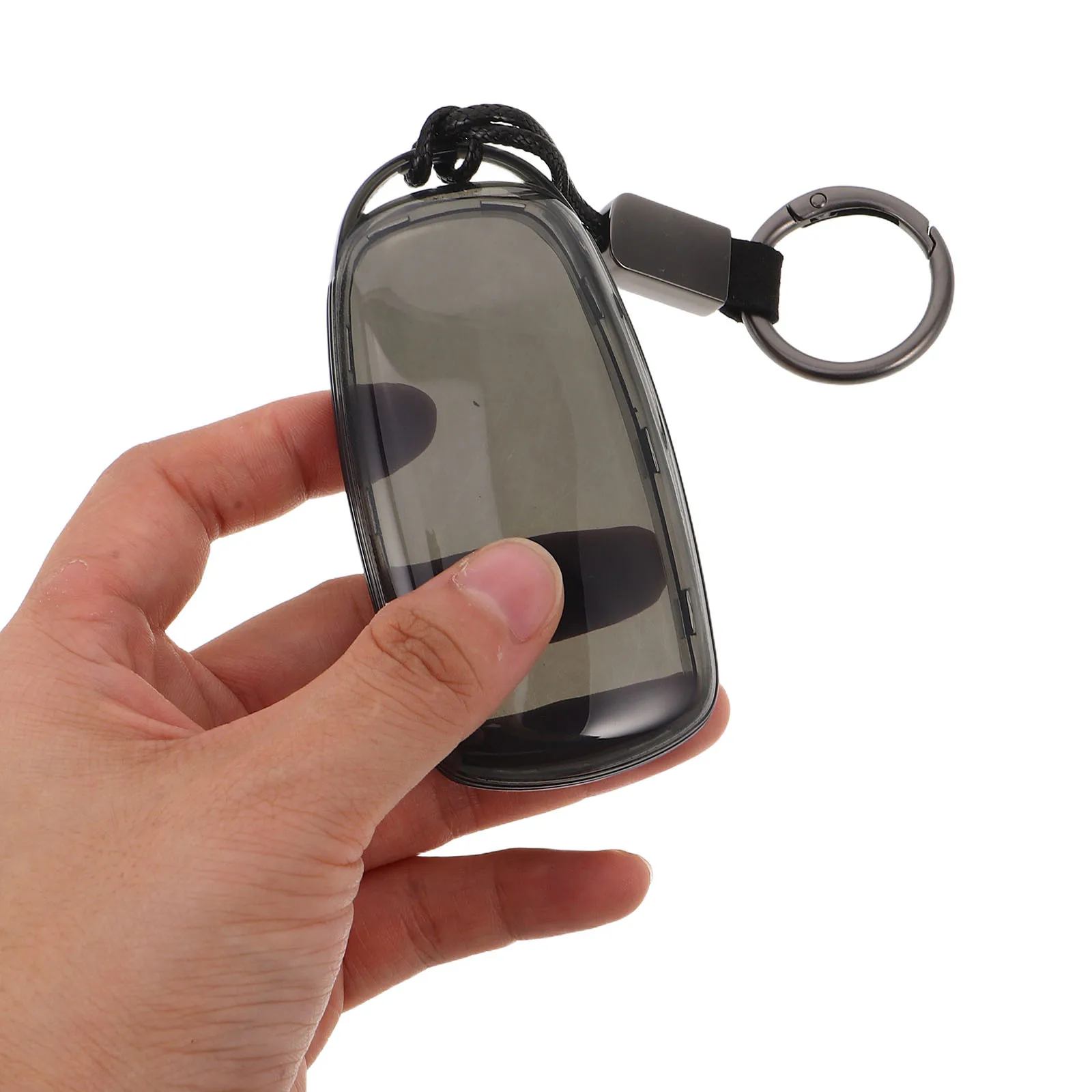 

Transparent Black Tpu Car Key Fob Cover Case Replacement Hanging Strap Key Protector Compatible for Chery