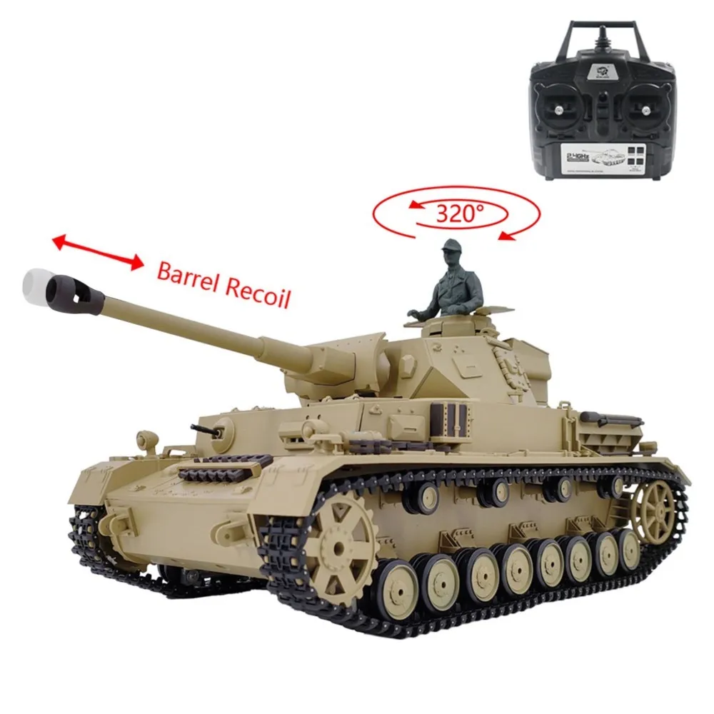 Henglong 3859 1/16 7.0 Plastica tedesca Panzer IV F2 RTR RC Modello di carro armato BB Sistema di combattimento a infrarossi Cambio in acciaio 1800mah Batteria