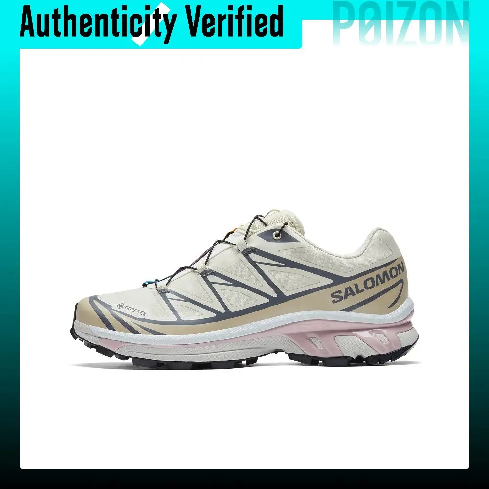 SALOMON XT-6 Running Shoes Unisex Low-top Beige Gray/Feather Gray/Pale White Pink L47581200