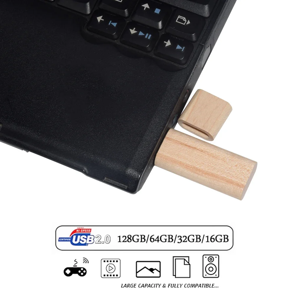 나무 USB 플래시 드라이브, 천연 나무 펜 드라이브, 메모리 스틱, 사진 선물, 4GB, 16GB, 32GB, 64GB