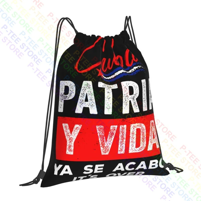 Patria Y Vida, Viva Cuba Libre Cuban Revolution Drawstring Bags Gym Bag Hot Creative Sports Bag Riding Backpack