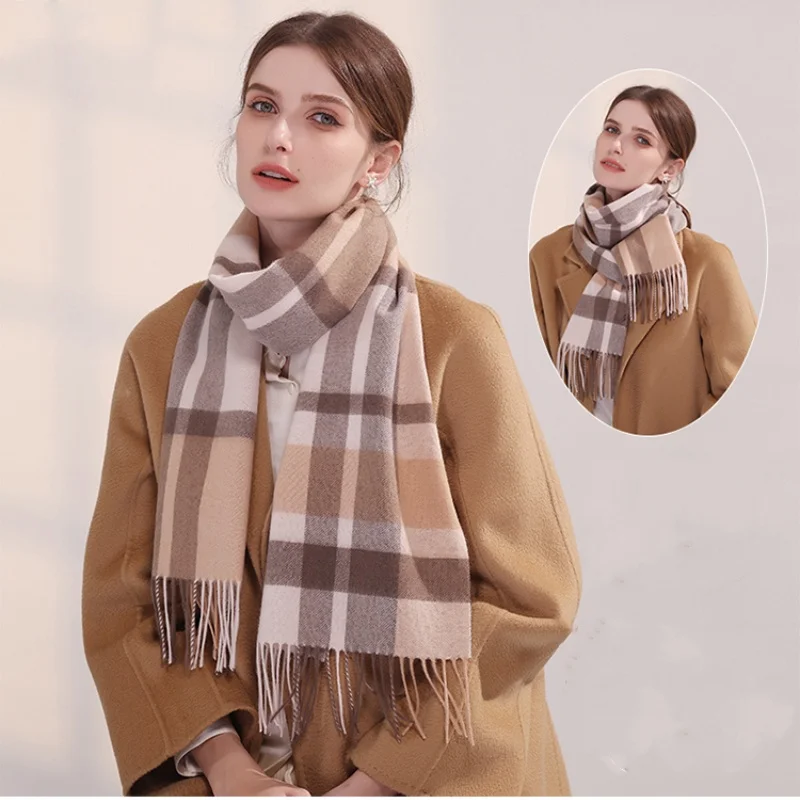 2024Women's Fashion Scottish Style Tartan Warm Scarf Plaid Soft Long Wrap Shawl Christmas Valentine's Day for Girlfrend Wife Mom