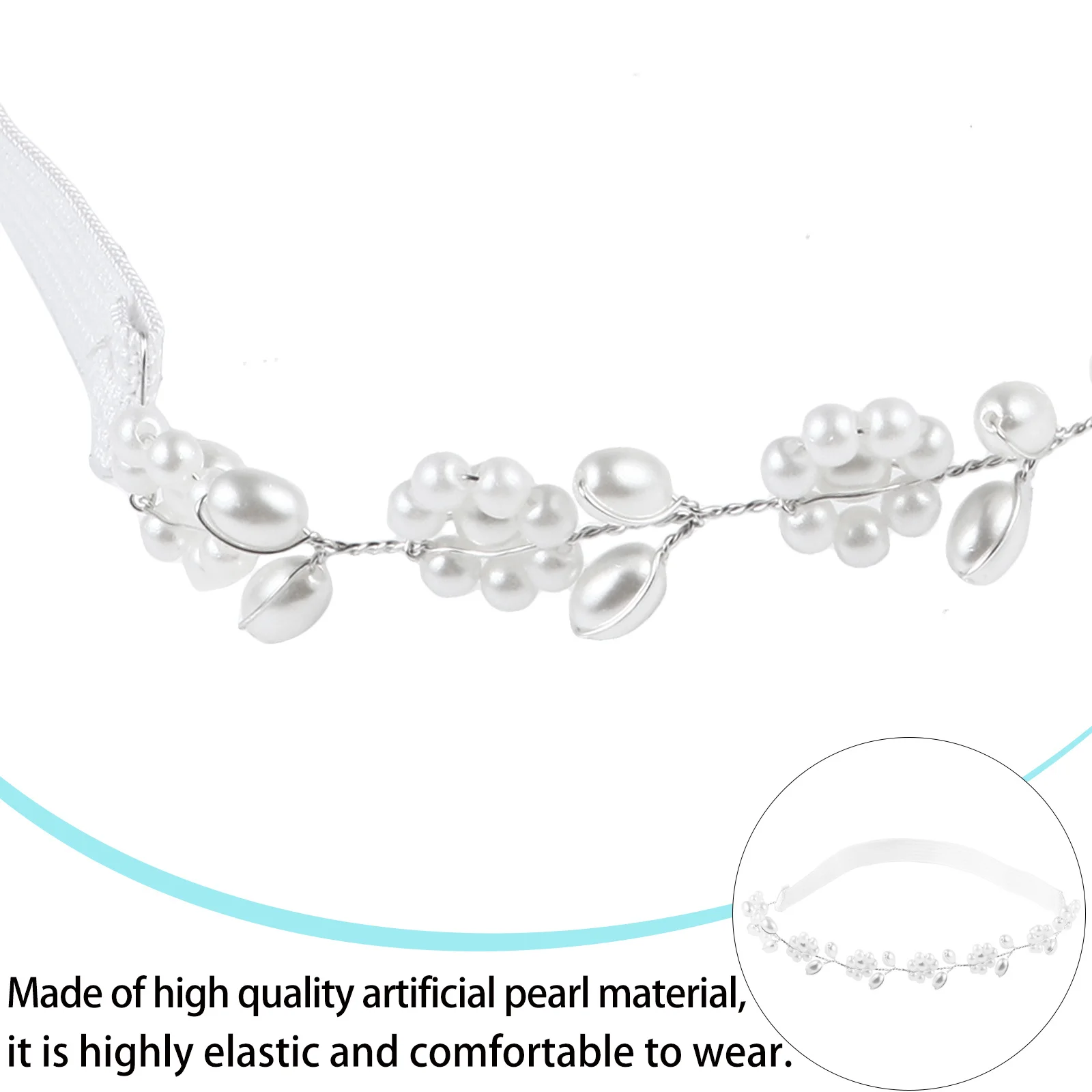 1 قطعة زفاف العروس اللؤلؤ مطاطا الفخذ الفرقة لينة الزفاف الرباط الأزهار نمط الكمال استقبال حفلة حلية زفاف العروس #2