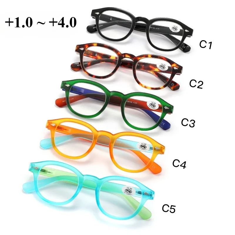 +1.0 ~ +4.0 Rice Nails Plastic Presbyopia Glasses Oval Neutral Reading Glasses Color Blocked Protective Goggles