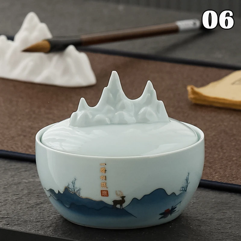 Chinese Calligraphy Ceramic Inkstone Ink Pool Table Painting Cartridge Bowl Plate Pen Holder Stationery Office Supplies Gift New