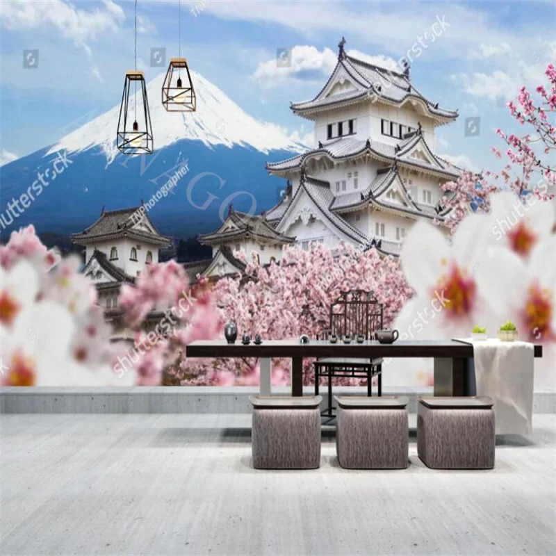 

Cherry Blossom Fuji Mountain Himeji Castle Scenery 3d Photo Wallpaper Murals Living Room Bedroom Sushi Restaurant Wall Paper