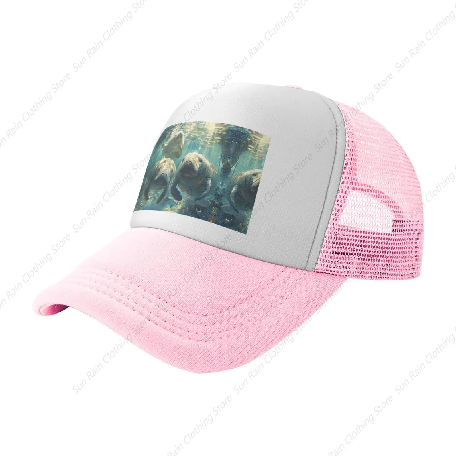 Manatee Animals Dad Golf Hats Mesh Baseball Cap Adjustable for Men Women Sport Hat