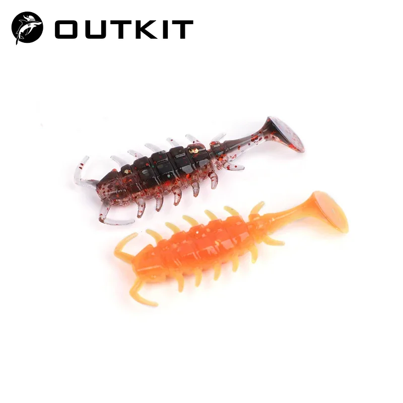 OUTKIT 10Pcs/lot Wobblers Rockfishing beetle Lures Rubber Baits 3.5cm 1.1g Fishing Soft Worm Artificial Baits Bass Silicone Fish